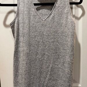 Cloud Chaser Heathered Gray V-Neck Sleeveless Dress